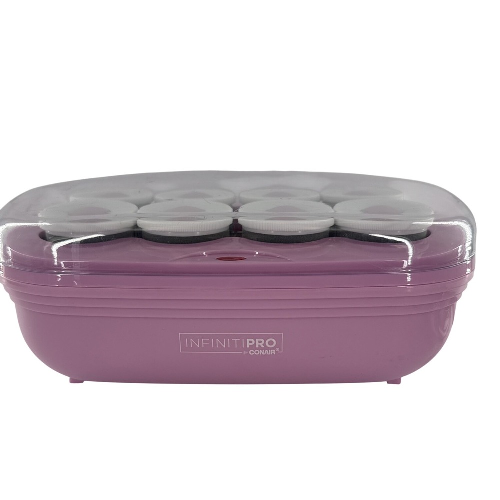 InfinitiPro by Conair Hot Roller Set 8 Velvet Flocked Ceramic Rollers Purple